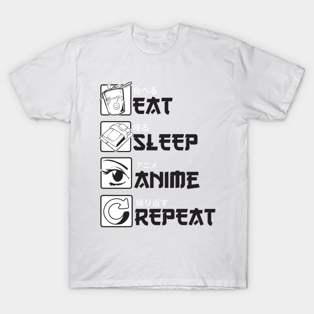 Eat Sleep Anime Repeat T-Shirt by MajorCompany